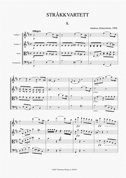 förstasidan av stråkkvartett nr 1